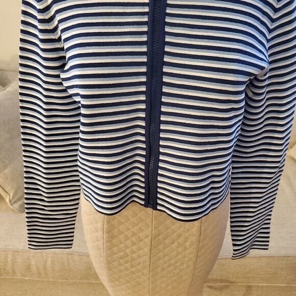 Akris Punto Stripe Crop Cardigan sz 10 - Picture 8 of 15